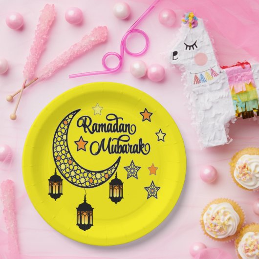 Happy Ramadan Mubarak Kareem Crescent Laterne Pappteller (Party)
