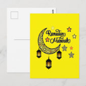 Happy Ramadan Mubarak Kareem Crescent Laterne Postkarte (Vorne/Hinten)