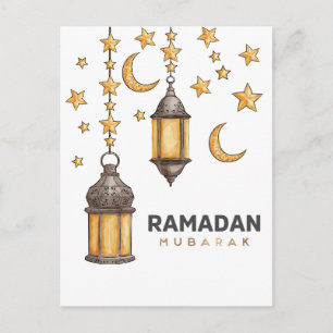 Happy Ramadan Mubarak   Ramadan Kareem Gold Muslim Feiertagspostkarte