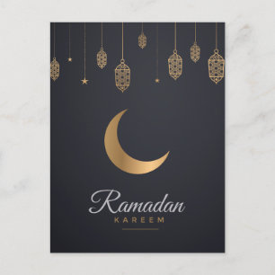 Happy Ramadan Mubarak   Ramadan Kareem Gold Muslim Feiertagspostkarte