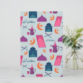 Happy Ramadan Pattern Briefpapier (Stehend Vorderseite)