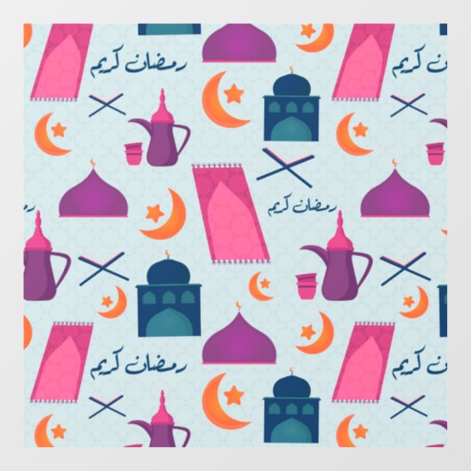 Happy Ramadan Pattern Fensteraufkleber (Blatt)