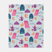 Happy Ramadan Pattern Fleecedecke (Vorderseite)