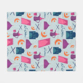 Happy Ramadan Pattern Fleecedecke (Vorderseite (Horizontal))
