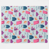 Happy Ramadan Pattern Fleecedecke (Vorderseite (Horizontal))