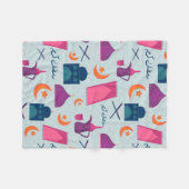 Happy Ramadan Pattern Fleecedecke (Vorderseite (Horizontal))