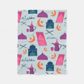 Happy Ramadan Pattern Fleecedecke (Vorderseite)