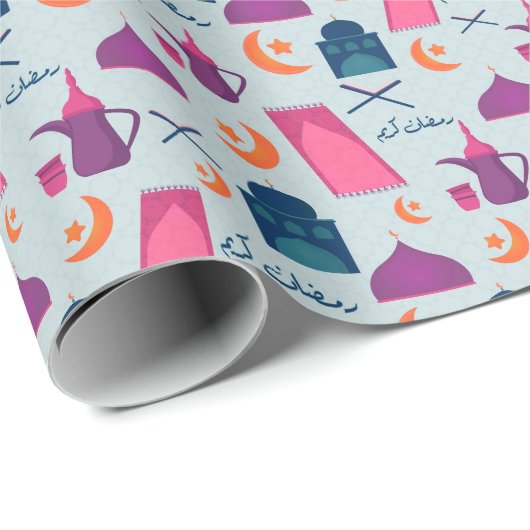 Happy Ramadan Pattern Geschenkpapier (Rolleneckpunkt)