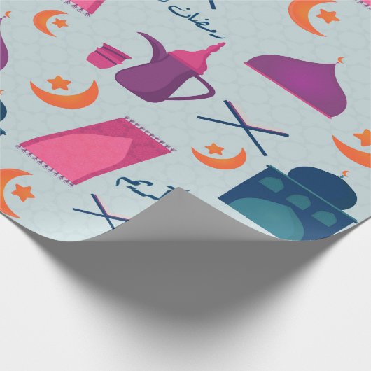 Happy Ramadan Pattern Geschenkpapier (Ecke)