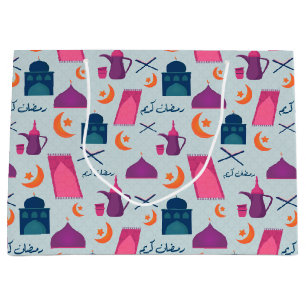 Happy Ramadan Pattern Große Geschenktüte