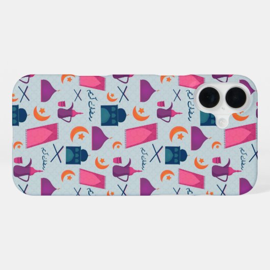 Happy Ramadan Pattern iPhone Hülle (Rückseite (Horizontal))