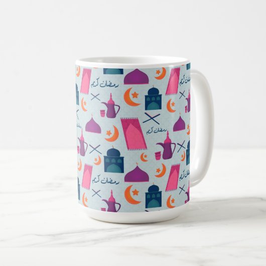 Happy Ramadan Pattern Kaffeetasse (VorderseiteRechts)