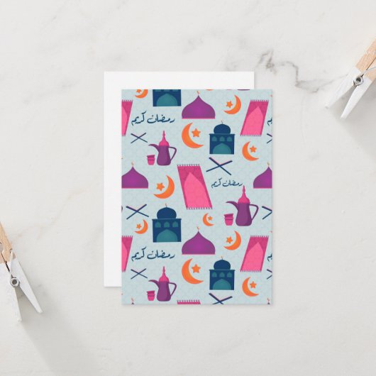 Happy Ramadan Pattern Karte (Vorderseite/Rückseite Beispiel)
