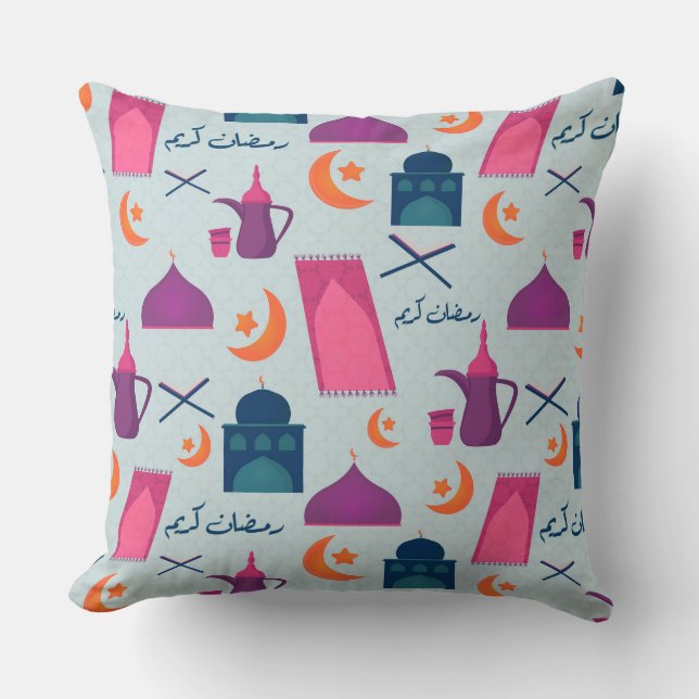 Happy Ramadan Pattern Kissen (Vorderseite)