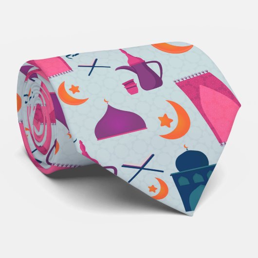 Happy Ramadan Pattern Krawatte (Gerollt)