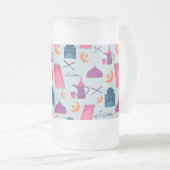 Happy Ramadan Pattern Mattglas Bierglas (VorderseiteRechts)