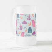 Happy Ramadan Pattern Mattglas Bierglas (Vorderseite Links)