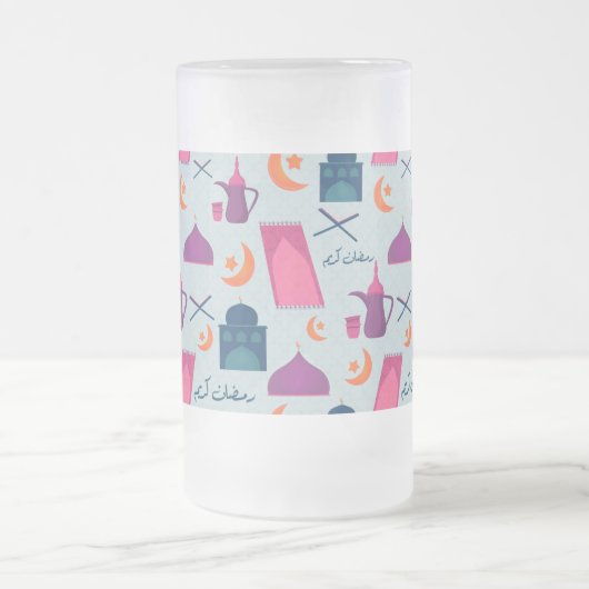 Happy Ramadan Pattern Mattglas Bierglas (Mittel)