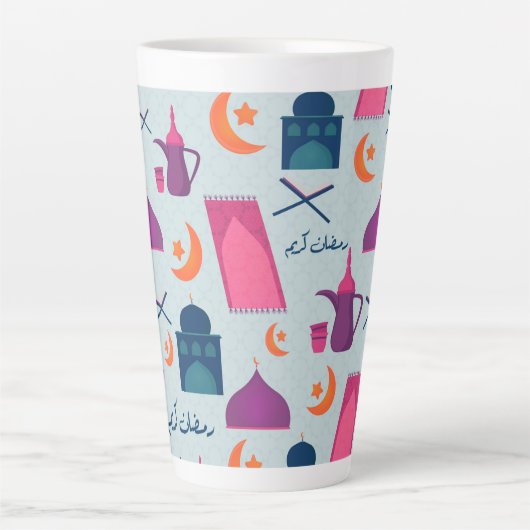 Happy Ramadan Pattern Milchtasse (Vorderseite)