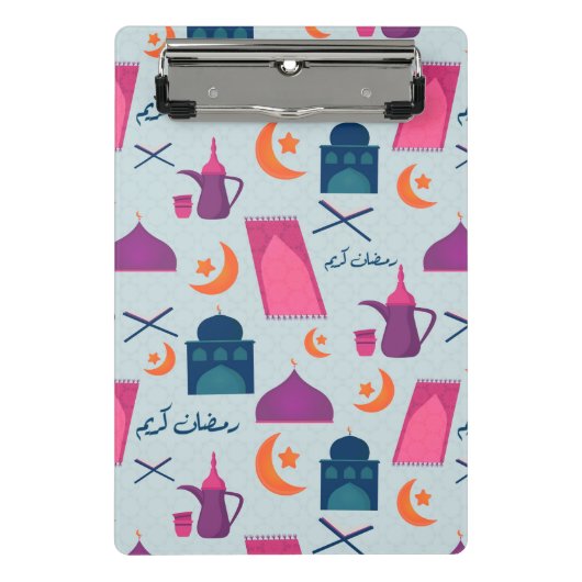 Happy Ramadan Pattern Mini Klemmbrett (Vorderseite)