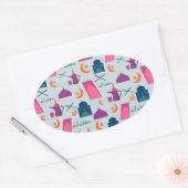 Happy Ramadan Pattern Ovaler Aufkleber (Umschlag)