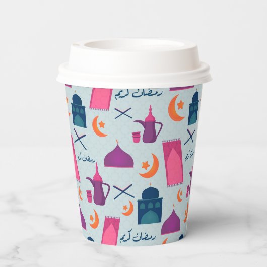Happy Ramadan Pattern Pappbecher (Rückseite)