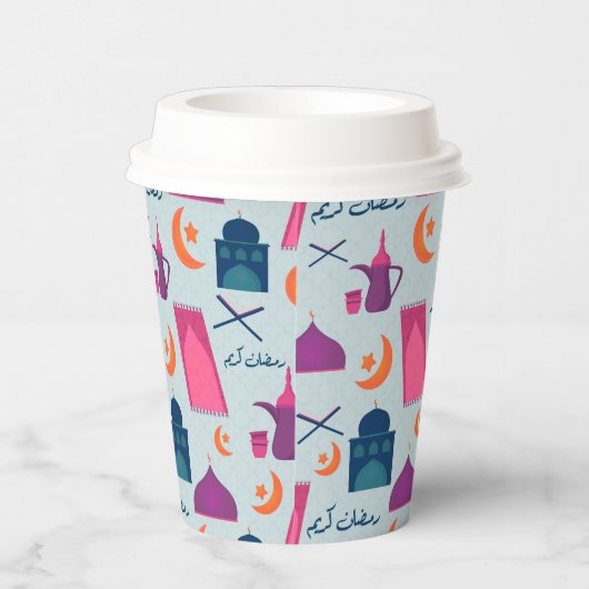 Happy Ramadan Pattern Pappbecher (Rechts)