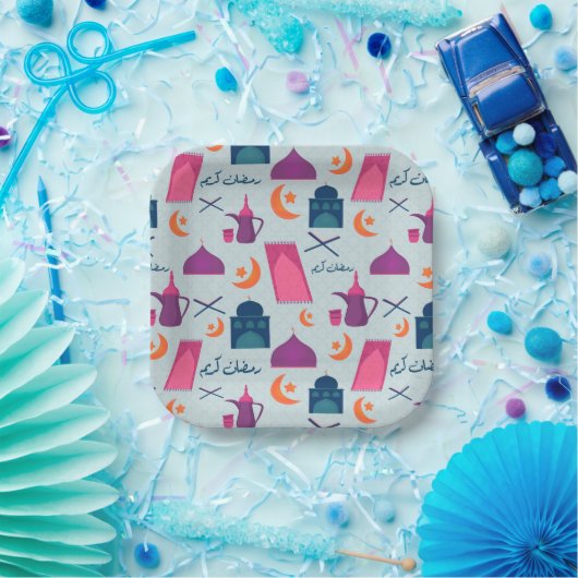 Happy Ramadan Pattern Pappteller (Party)
