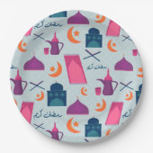 Happy Ramadan Pattern Pappteller (Vorderseite)