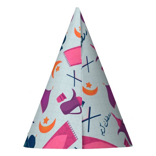 Happy Ramadan Pattern Partyhütchen (Rückseite)