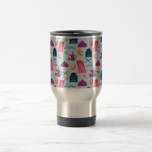 Happy Ramadan Pattern Reisebecher (Mittel)