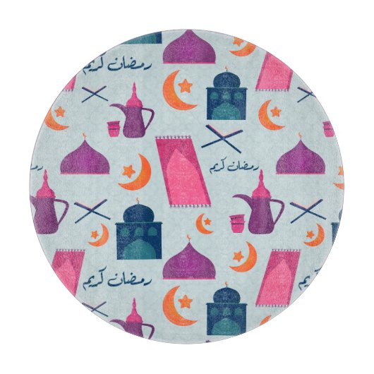 Happy Ramadan Pattern Schneidebrett (Vorderseite)