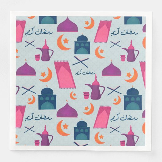 Happy Ramadan Pattern Serviette (Vorderseite)