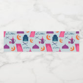 Happy Ramadan Pattern Wasserflaschenetikett (Einzelnes Label)