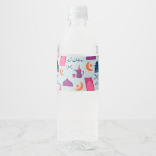 Happy Ramadan Pattern Wasserflaschenetikett