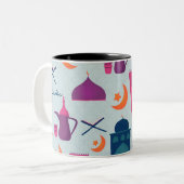 Happy Ramadan Pattern Zweifarbige Tasse (Vorderseite Links)