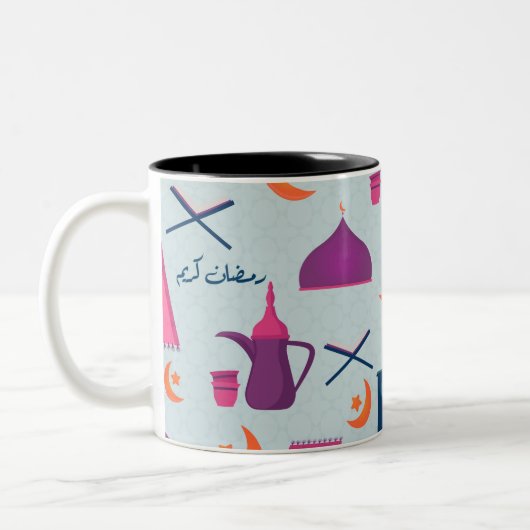 Happy Ramadan Pattern Zweifarbige Tasse (Links)