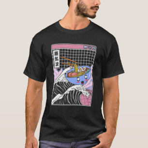 Happy Ramen Bowl Kanagawa Wave Digital Anime 80er T-Shirt