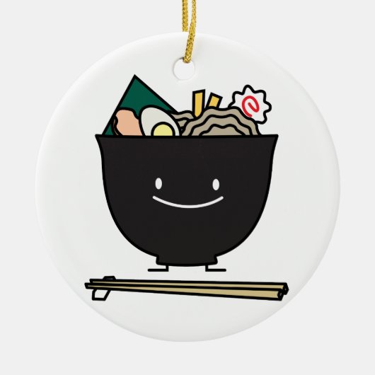 Happy Ramen Bowl Keramik Ornament (Vorne)