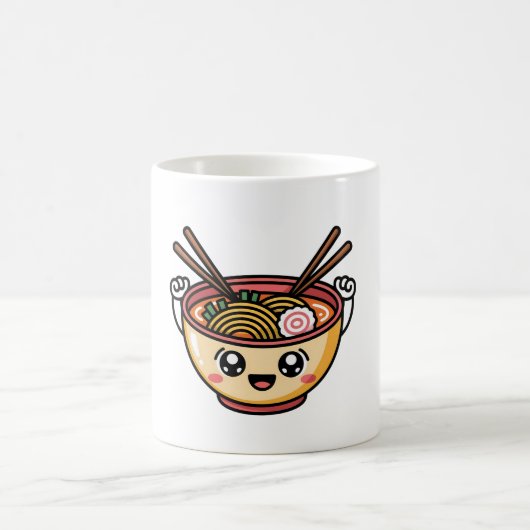 Happy Ramen Buddy Cute Food Character Sticker Kaffeetasse (Mittel)