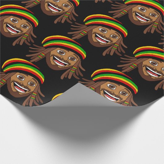Happy Rasta Man Rastafari Geschenkpapier (Ecke)
