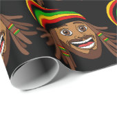 Happy Rasta Man Rastafari Geschenkpapier (Rolleneckpunkt)
