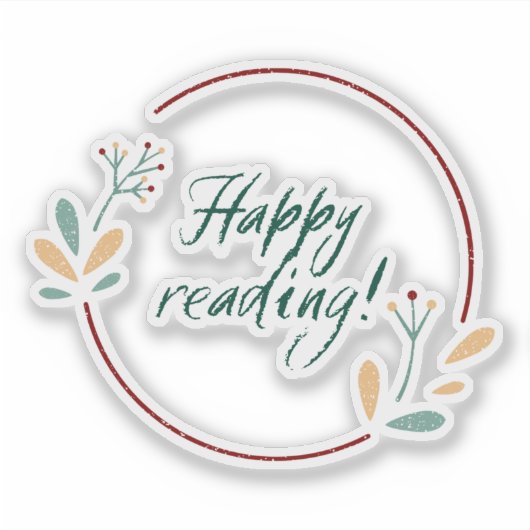 Happy Reading Cut-out Vinyl Sticker (Vorderseite)