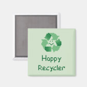 Happy Recycler Cross Stitch Muster Magnet (Vorderseite/Rückseite)