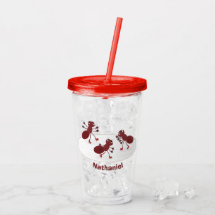 Happy Red Amants Eis Skaten Cartoon Acryltrinkbecher