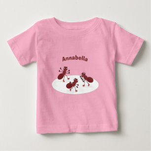 Happy Red Amants Eis Skaten Cartoon Baby T-shirt