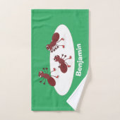 Happy Red Amants Eis Skaten Cartoon Badhandtuch Set (Handtuch)