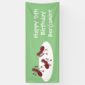 Happy Red Amants Eis Skaten Cartoon Banner (Vertikal)