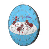 Happy Red Amants Eis Skaten Cartoon Dartscheibe (Vorderseite rechts)