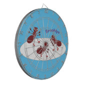 Happy Red Amants Eis Skaten Cartoon Dartscheibe (Vorderseite Links)